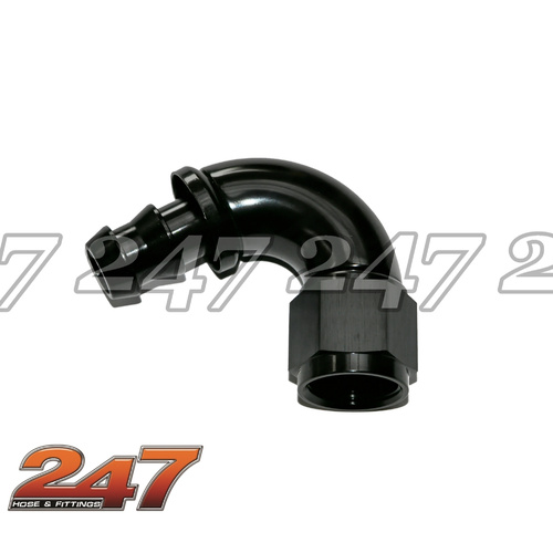 120° PUSH LOCK HOSE END [Colour: Black] [size: -6AN]