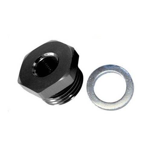 METRIC PLUG WITH 1/8TH PORT [Color: BLACK] [size: M12x1.5]